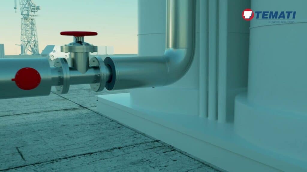 3D-productpresentatie van Temati in een industriële omgeving, gemaakt door About Impact